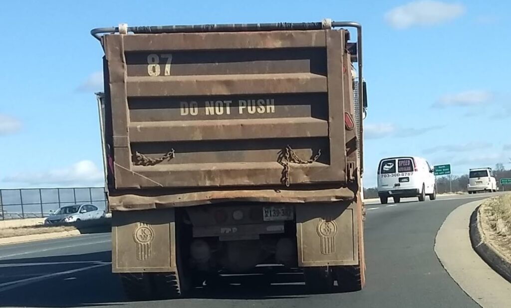 What Does Do Not Push Mean On A Dump Truck? Explained